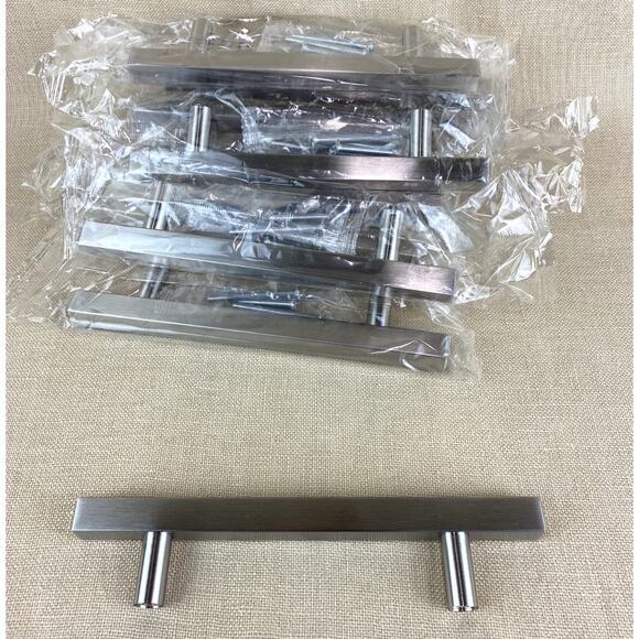 Brushed Stainless Steel Cabinet Drawer Door Handles T Pull Bar Hardware - Picture 1 of 9